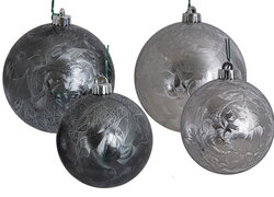 Pewter or Silver Marble Ball Ornaments | 5" or 6" Sizes