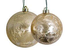 Light Gold Marble Ornaments | 5" or 6" Ball Sizes