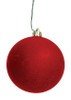 4" Flocked Ball Ornament | Red, Green, Silver, Black