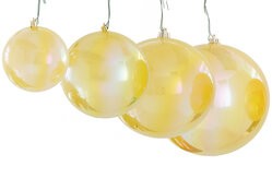 Yellow Gold Pearl Iridescent Ball Ornaments | 4" to 10" Sizes