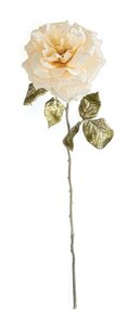 22" Metallic Single Rose Spray | Iridescent Peach or Cream