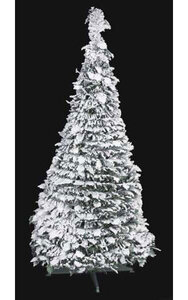 Flocked Christmas Holly Pop Up Tree White/Green