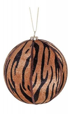 Tiger Print Ball Ornament