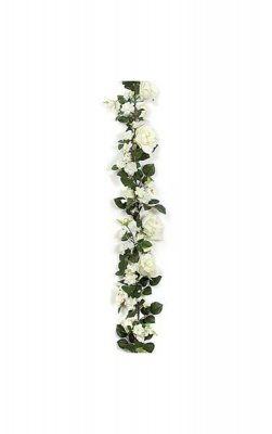 6' Rose Garland - 78 Small Flowers/Buds - 8 Large Flowers