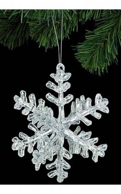 Acrylic 3D Snowflake Ornament - Clear