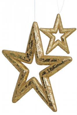 Metallic Printed Gold Star Ornaments | 6 Inch Or 14 Inches