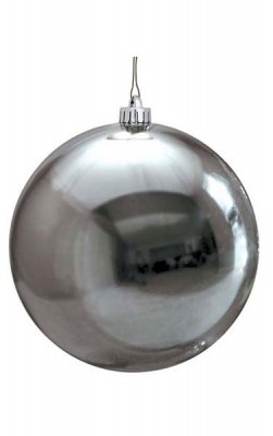Plastic Reflective Ball Ornament - Silver