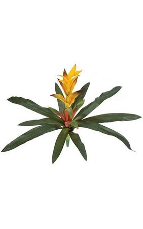 24 inches Guzmania Bush - 14 Green Leaves - FIRE RETARDANT