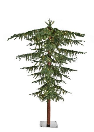 7.5' Umbrella Pine Tree on Natural Truck | LED Lights or No Lights