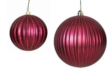 MATTE BURGUNDY PUMPKIN BALL WITH GLITTER | 4 INCH OR 8 INCH