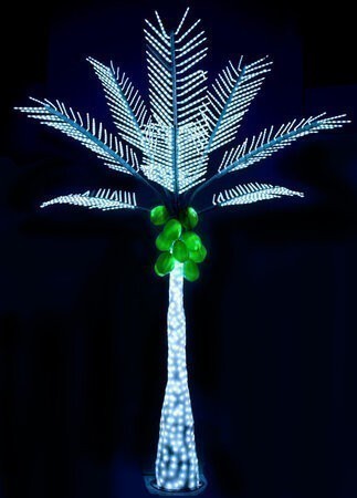 12.5 FOOT LED Palm Tree with Coconuts *** GREEN OR WHITE LED LIGHTS ****