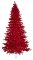 Earthflora's  Artificial Red Flocked Valentino Trees. Medium Flocked, Slim Size Trees with Red LED Lights. 5.5mm LED Bulbs. Available in 4 Sizes - 5', 7.5', 9' or 12' Tall. Wire Stands Included.