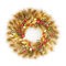 Gold Longleaf Pine Wreath w/Red Berries & Christmas Balls
