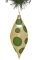 Polka Dot Ornament - Shiny Gold and Glittered Green/Red Dots