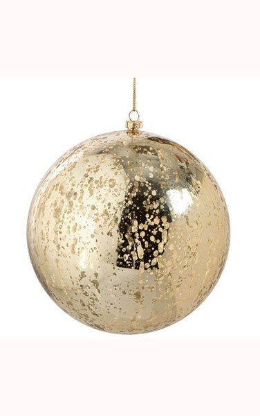 6 inches Plastic Mercury Glass Finish Ball Ornament - Chocolate