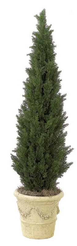 Outdoor UV  Artifcial Cedar Tree In Weighted Base