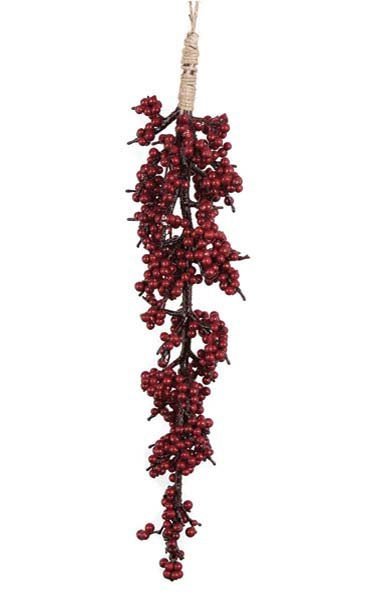 Styrofoam Berry Icicle Ornament - Red