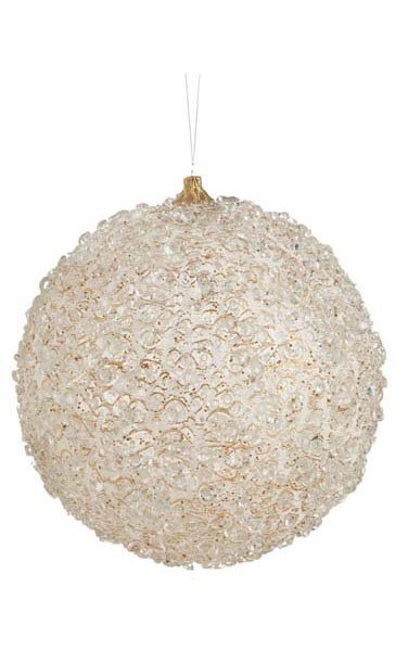 Plastic Crystal Ball Ornament - Clear/Gold