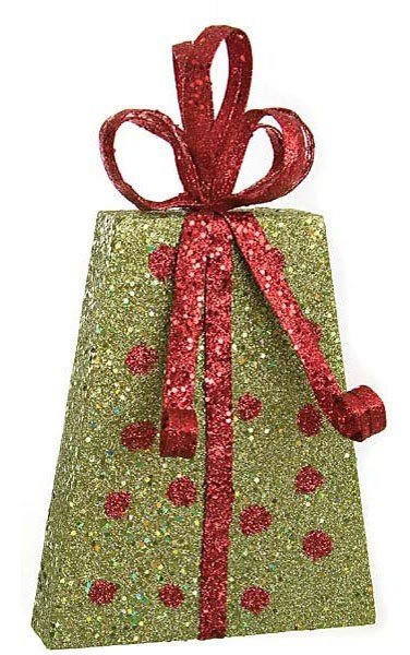 Styrofoam Glittered Gift Box Ornament
