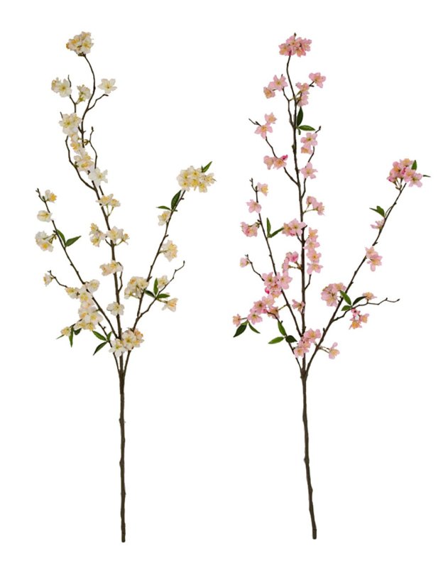 45" Cherry Blossom Branch - 76 Flowers - 21 Leaves Fire Retardant