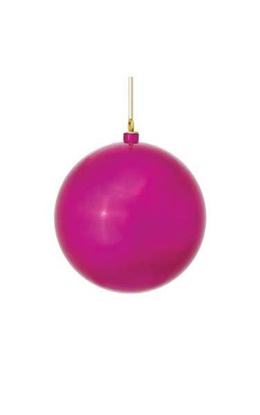 Plastic Shiny Ball Ornament - Fuchsia