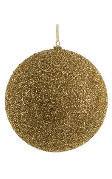 Tinsel Ball Ornament - Gold
